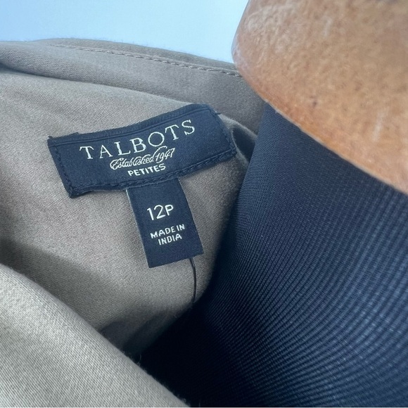NWT Talbots Trench Wrap Dress Khaki Tan Poplin Dress - Picture 8 of 12